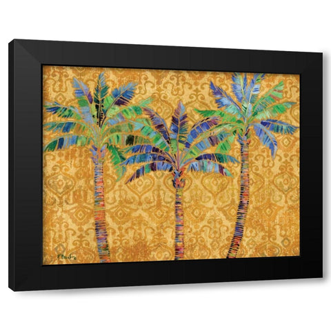 Paradise Palms Gold Black Modern Wood Framed Art Print by Brent, Paul