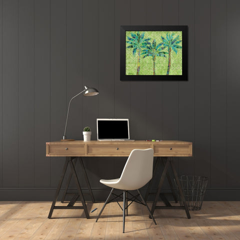 Paradise Palms Green Black Modern Wood Framed Art Print by Brent, Paul