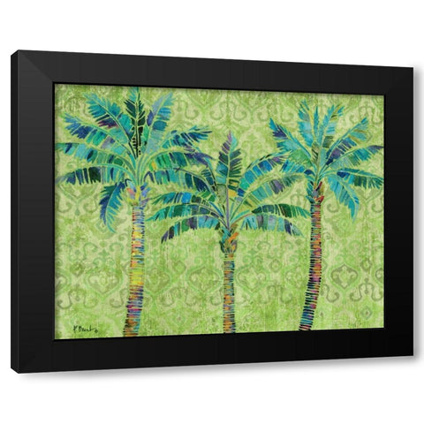 Paradise Palms Green Black Modern Wood Framed Art Print with Double Matting by Brent, Paul