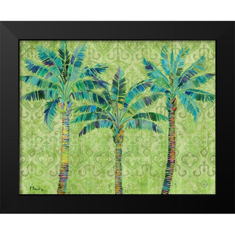 Paradise Palms Green Black Modern Wood Framed Art Print by Brent, Paul