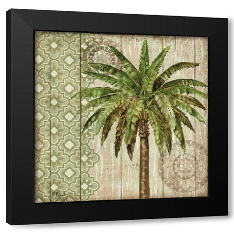 Verde Palm I Black Modern Wood Framed Art Print with Double Matting by Brent, Paul