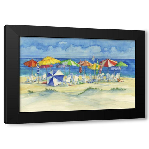 Watercolor Beach Black Modern Wood Framed Art Print by Brent, Paul