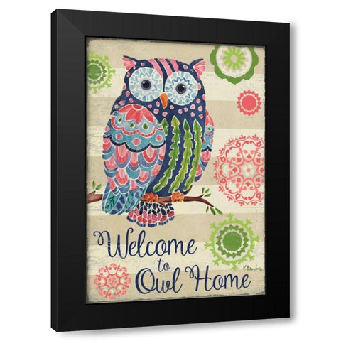 Groovy Owls II Black Modern Wood Framed Art Print by Brent, Paul