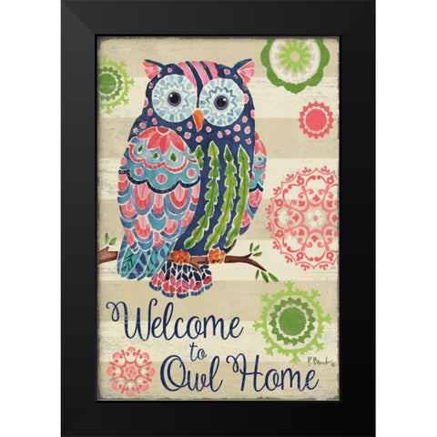 Groovy Owls II Black Modern Wood Framed Art Print by Brent, Paul