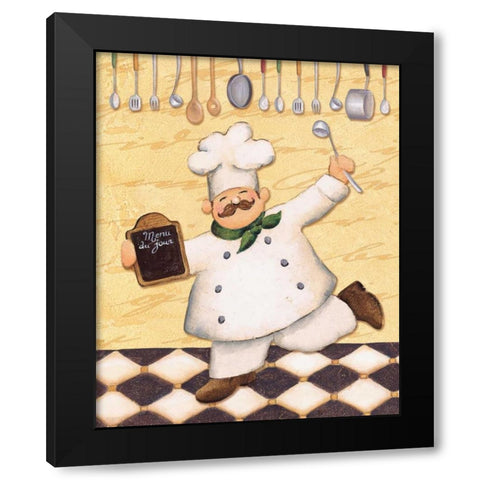 Le Chef et le Menu Black Modern Wood Framed Art Print with Double Matting by Brissonnet, Daphne