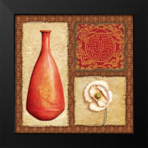 Oriental Collage II Black Modern Wood Framed Art Print by Corbin, Delphine