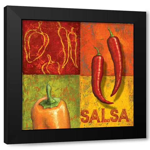 Chili II Black Modern Wood Framed Art Print with Double Matting by Corbin, Delphine