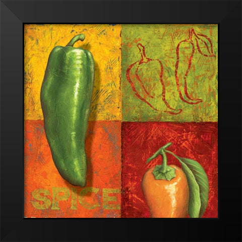 Chili IV Black Modern Wood Framed Art Print by Corbin, Delphine