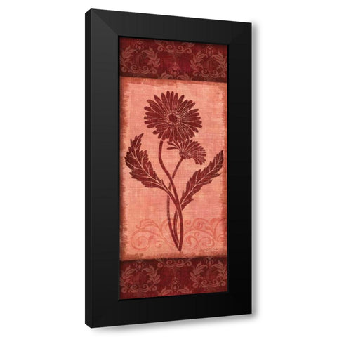 Daisy Silhouette Black Modern Wood Framed Art Print by Corbin, Delphine