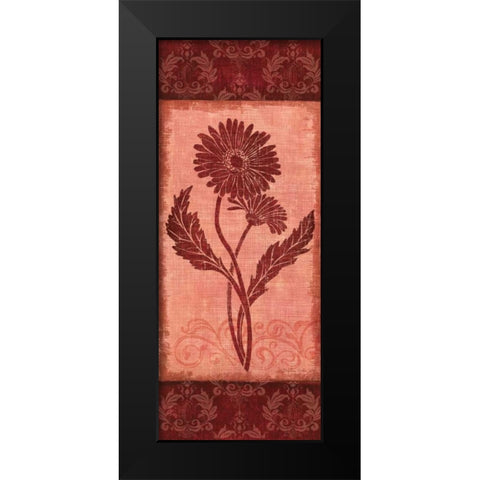 Daisy Silhouette Black Modern Wood Framed Art Print by Corbin, Delphine