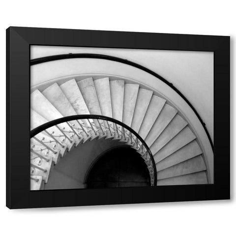 Capital Stairway Black Modern Wood Framed Art Print with Double Matting by Christensen, Jim