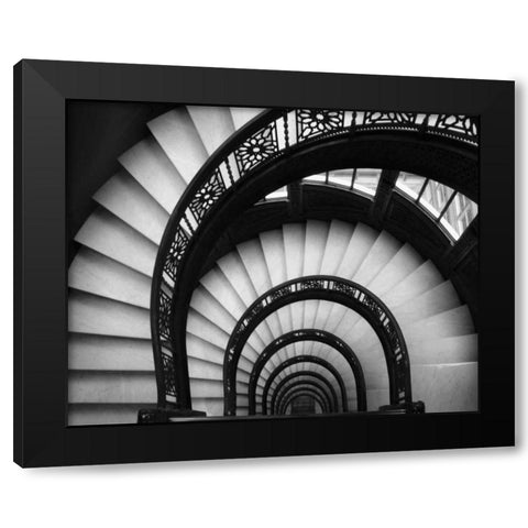 Rookery Stairwell Black Modern Wood Framed Art Print with Double Matting by Christensen, Jim