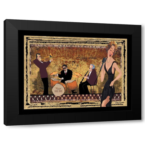 Jam Session II Black Modern Wood Framed Art Print by CW Designs Inc.