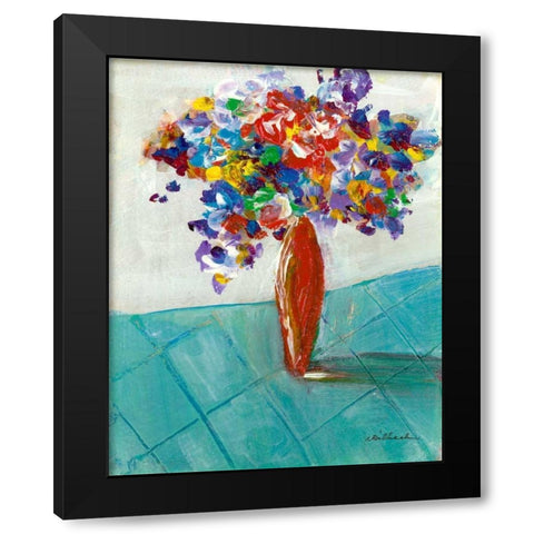 Red Vase Black Modern Wood Framed Art Print with Double Matting by Dilbeck, Nikki