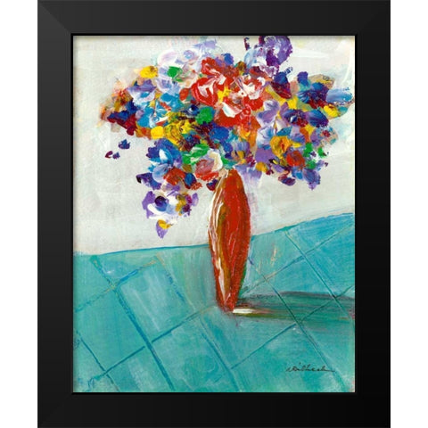 Red Vase Black Modern Wood Framed Art Print by Dilbeck, Nikki