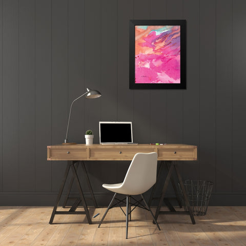 Pink Black Modern Wood Framed Art Print by Dilbeck, Nikki
