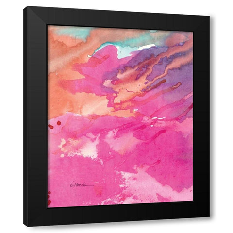Pink Black Modern Wood Framed Art Print with Double Matting by Dilbeck, Nikki