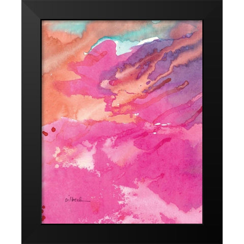 Pink Black Modern Wood Framed Art Print by Dilbeck, Nikki