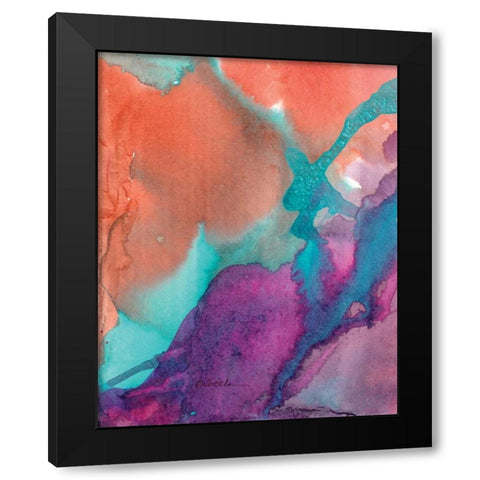 Plum Black Modern Wood Framed Art Print with Double Matting by Dilbeck, Nikki