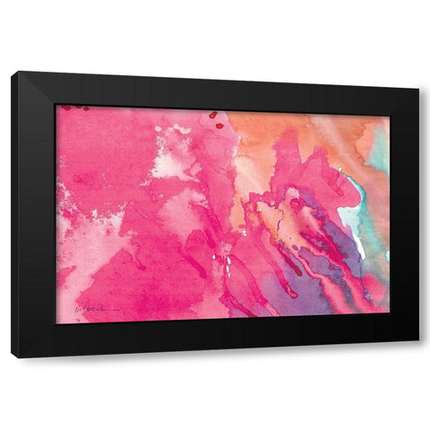 Pink II Black Modern Wood Framed Art Print with Double Matting by Nikki, Dilbeck