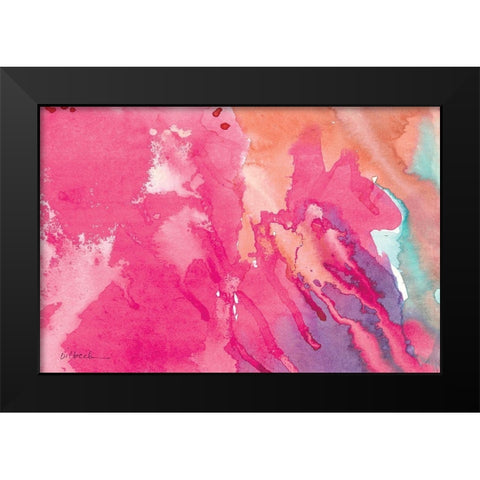 Pink II Black Modern Wood Framed Art Print by Nikki, Dilbeck