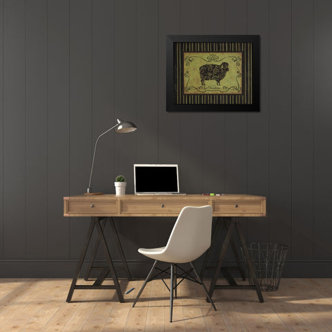 le Mouton Black Modern Wood Framed Art Print by Devereux, Sophie