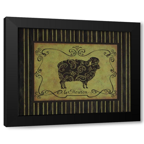 le Mouton Black Modern Wood Framed Art Print with Double Matting by Devereux, Sophie
