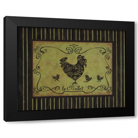 le Poulet Black Modern Wood Framed Art Print with Double Matting by Devereux, Sophie
