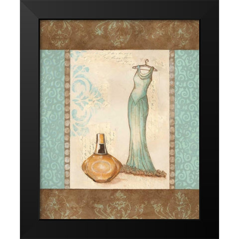 Aqua Fashion II Black Modern Wood Framed Art Print by Devereux, Sophie
