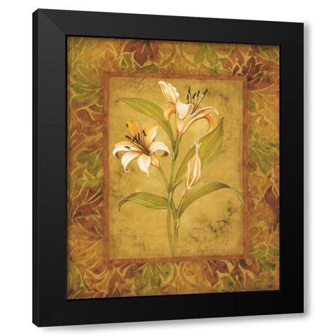 Garden Lilies I Black Modern Wood Framed Art Print with Double Matting by Engman, Allyn