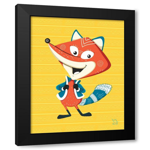 Collars Up! Black Modern Wood Framed Art Print with Double Matting by Blue Fish