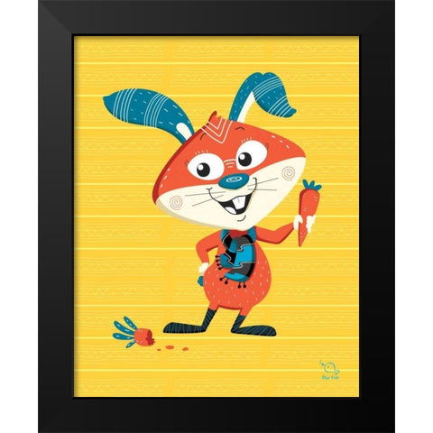 Carrots Up! Black Modern Wood Framed Art Print by Blue Fish