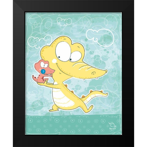 Kuchi-koo Black Modern Wood Framed Art Print by Blue Fish
