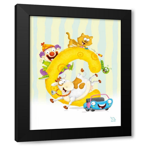 Curly C Black Modern Wood Framed Art Print by Blue Fish
