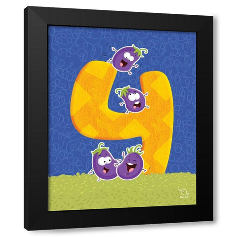 Brinjy 4 Black Modern Wood Framed Art Print with Double Matting by Blue Fish