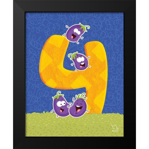 Brinjy 4 Black Modern Wood Framed Art Print by Blue Fish