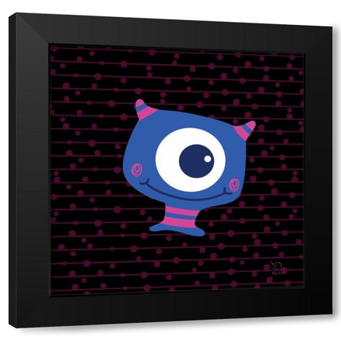 Smiley Black Modern Wood Framed Art Print with Double Matting by Blue Fish