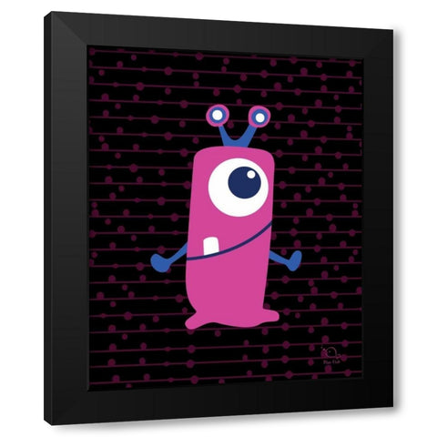 Wriggly Black Modern Wood Framed Art Print by Blue Fish