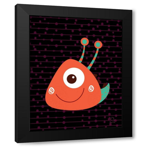 Slimy Black Modern Wood Framed Art Print by Blue Fish
