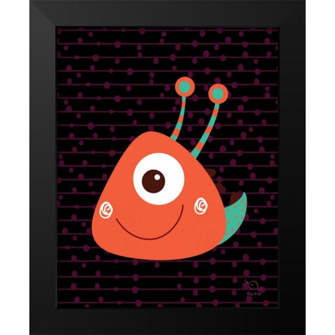 Slimy Black Modern Wood Framed Art Print by Blue Fish