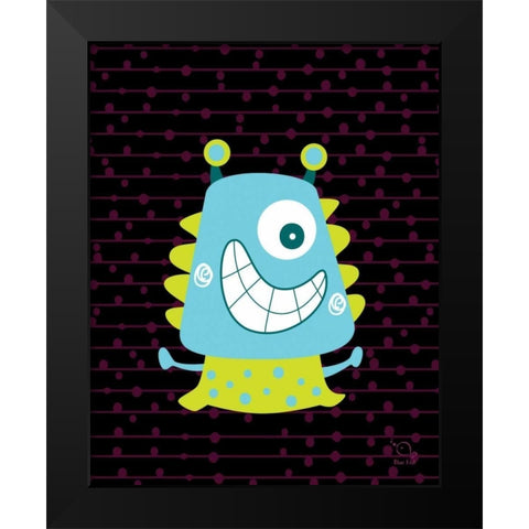 Bumpy Black Modern Wood Framed Art Print by Blue Fish
