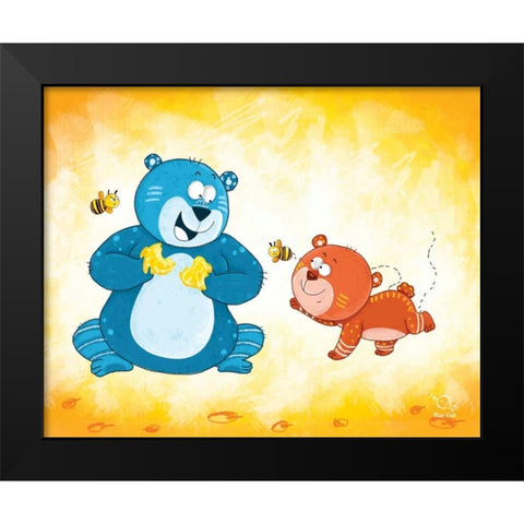 Honey Boo Black Modern Wood Framed Art Print by Blue Fish