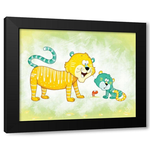 Tiggy Too Black Modern Wood Framed Art Print with Double Matting by Blue Fish