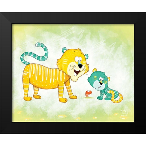 Tiggy Too Black Modern Wood Framed Art Print by Blue Fish