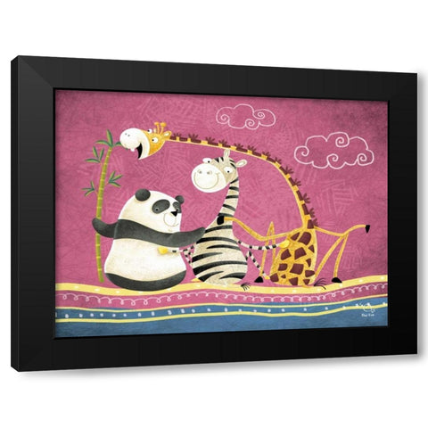 Friends Forever Black Modern Wood Framed Art Print by Blue Fish