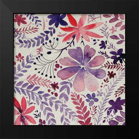Flowery Dreams I Black Modern Wood Framed Art Print by Blue Fish