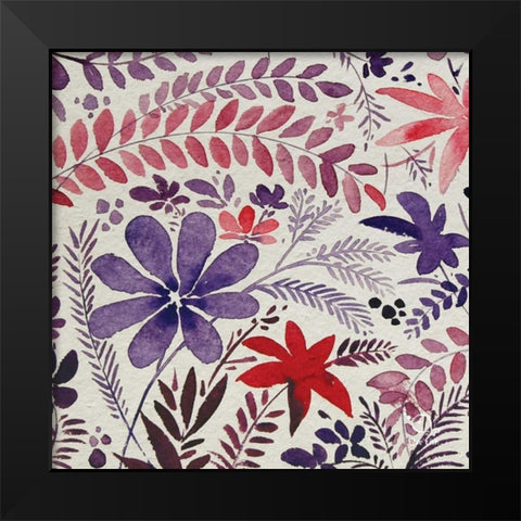 Flowery Dreams II Black Modern Wood Framed Art Print by Blue Fish