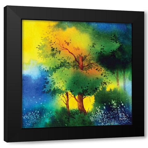 Reflections II Black Modern Wood Framed Art Print with Double Matting by Blue Fish