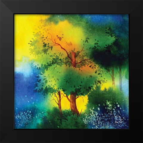 Reflections II Black Modern Wood Framed Art Print by Blue Fish