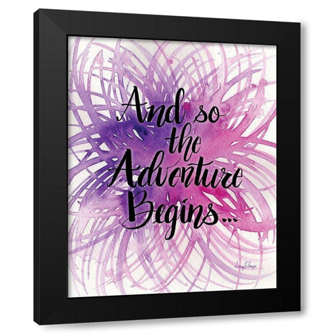 Adventure Begins Black Modern Wood Framed Art Print with Double Matting by Frazer, Amy
